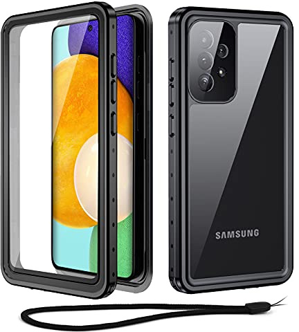 Beeasy für Samsung Galaxy A53 5G Hülle, IP68 Wasserdicht Outdoor Handyhülle 360 Grad Schutzhülle, Stoßfest Staubdicht Sturzfest Panzerhülle mit Eingebautem Displayschutz, Schwarz