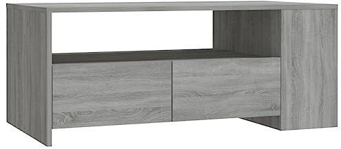 vidaXL Soffbord grå sonoma-ek 102x55x42 cm konstruerat trä, sidobord, soffa bord, sido bord, litet bord, vardagsrum bord, soffmöbler