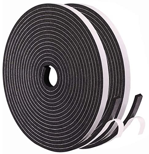 Dichtungsband Selbstklebend Türdichtung für Türen Fenster, 6mm(B) x3mm(D)/20m(L) Schaumstoffband Gummidichtung für Kollision Siegel Schalldämmung Schwarz