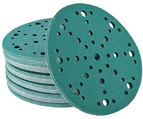 Dischi abrasivi per uso bagnato e secco 150mm con velcro 48 fori K100 Set 50 pezzi | Carta abrasiva per riparazioni auto e carrozzeria di Wabrasive | compatibile con Festool Rotex 150 con disco