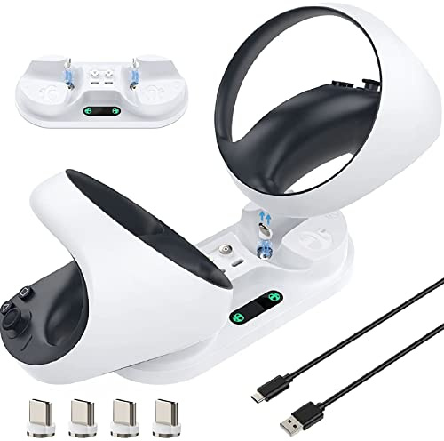 Controller Charging Station for PS5 VR2, Dual Charging VR2 Controller Charging Station with LED Indicator, Fast Charging Charging Stand for Game Console