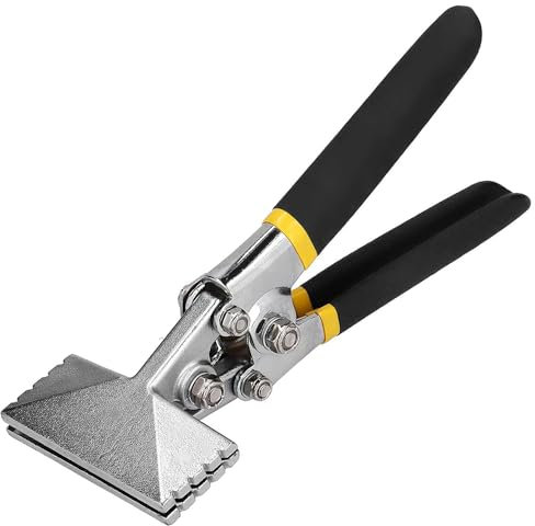 Pince à Plier Les Tôles, Pince à Plier multifonctionnelle, Pince à sertir à Plier et à aplatir Outil Manuel pour Feuille avec Poignée Antidérapante (Droit 75mm)