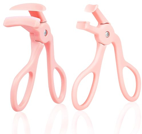 2 Style Eyelash Curler - Lash Curler with 2 Extra Silicone Replacement Pads, Achieve Perfect Curls in 5 Seconds - Quick Natural Curling for Long Lasting (Pink)