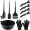 Yibaijia Lot de 9 pinceaux de coloration pour cheveux, accessoires de coloration des cheveux, outil de coloration des cheveux, avec peigne à brosse, bol de teinture, brosse de teinture,