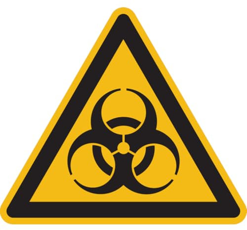 Dreifke® Warnschild, Warnung vor Biogefährdung W009 | Alu geprägt | 200mm | ASR A1.3 (DIN EN ISO 7010), 1 Stk