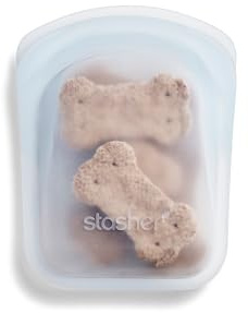 Stasher Bolsa de bolsillo reutilizable de silicona de alta calidad para almacenamiento de alimentos, transparente, para microondas, Sous Vide, apta para lavavajillas, horno y congelador, sin BPA, sin
