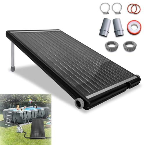 MAYTIIMO Poolheizung Solar 15 L Wasserinhalt Solarheizung Pool 111.5 x 66 x 35 cm, Solarkollektor Heizungen Solaranlage Warmwasser für Gartendusche Pool, Outdoor Garten Badewannen, Schwimmbad - Gerade