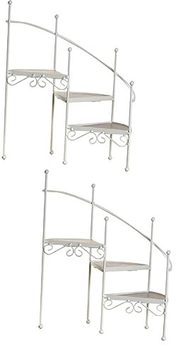 pflanzenständer2 Stück Cupcake-Ständer aus Metall, Pflanzenregal, Gitter für Topfpflanzen, Geländer, Kuchenregal, Pflanzenständer, Sukkulenten, Topflappen, Kerzenständer, weiß, die Schale dr