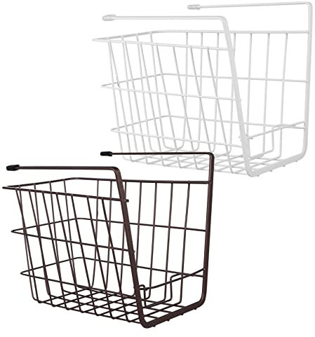 KICHOUSE Lot De 2 Paniers De Rangement Sous Étagère Pour Cuisine Bureau Salle De Bain Avec Cadre En Fer