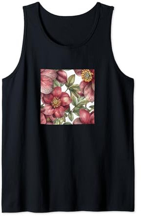 Motif aquarelle de fleurs hellébore Débardeur