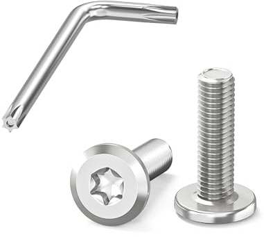 Dayalo 20 Stück Flachkopfschrauben M6 x 20 mm Torx Edelstahl A2 für Möbel | V2A Gewindeschrauben mit Vollgewinde, Torx Schrauben und Schlüssel für Möbelbeschläge, Geräte, Werkstatt und Reparaturen