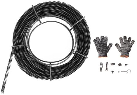 Topyond Cavo per Pulizia Scarico, Cavo per Pulizia Lavandino Tubo, Coclea di Scarico Tubo Serpente Dragaggio Pulitore a Molla per Tubi Doccia Lavello 16mm 30 Metri