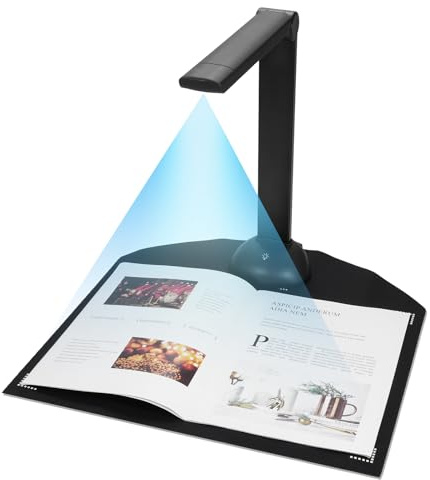 SHUAIGUO Document Camera Book Scanner A3 A4 Size with LED Fill Light HD 16 Mega-pixels High Speed Scanning Support Multi-Language OCR Software USB Port compatible with WINDOWS for ID Cards Passport Bo