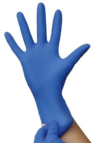 DSTOCK60 – Caja de 100 guantes talla XL (9/10) – Nitrilo azul sin polvo y no estéril – Sensi'Plus – Par de guantes desechables