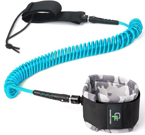 Coiled Paddle Board Leash - 3 m, Stand Up Paddleboard Leg Rope