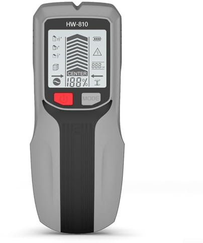 Eawfgtuw Scanner mural multifonctionnel Détecteur de métaux Localisateur de câbles Localisateur de goujons avec 3 modes de balayage pour détection de fils AC en bois et métal jusqu'à 80 mm de