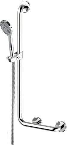 Set Saliscendi Doccia con Maniglione Integrato | Kit Completo con Doccetta, Flessibile, Supporti e Fissaggi | Sicurezza e Comfort in Bagno