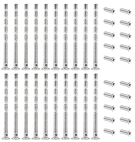 M4 Door Handle Screws and Sleeves Set, 60mm Connecting Bolts, 20 Pieces, Nickel