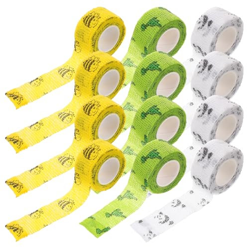 PartyKindom 12rolls Sports Tape Wrap for Wounds Elastic Finger Self- for Pain Relief