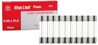 10x Glas Sicherung flink 6,3x32mm 250V TYP 611 10er Päckchen 0,5A-20A (12,5A)