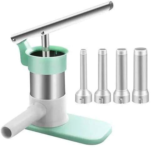Insaccatrice per Salsiccia Macchina For Riempire Salsicce Con 4 Tubi Di Ripieno Strumento Carne Verticale Manuale Uso Domestico(Large Set)