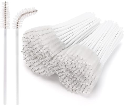 200 Pcs Disposable Eyelash Brushes Mascara Wands for Eye Lashes Extension Eyebrow and Makeup, White