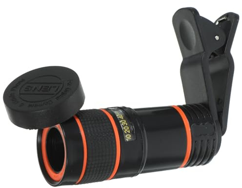 ZUNOXAZ Lente De Cámara De Teléfono 8X Clip para Smartphone, Lente Macro Profesional Portátil, Accesorio Compacto Negro para Fotografía y Exploración