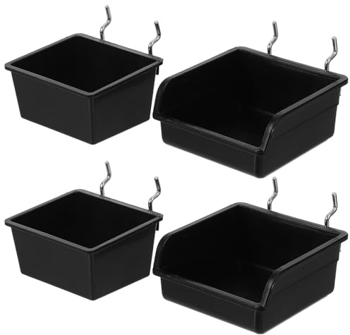 CONGARTENO 4 pièces Organisateur Mural pour Panneau Perforé Boîtes Carrées de Rangement pour Outils et Vis Support Perceuse sans Fil Porte-clés et Porte-outils pour Atelier Garage et Bureau