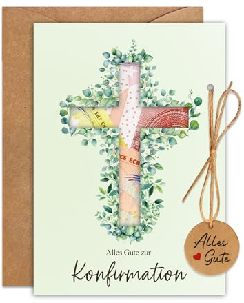 Happirra Geldgeschenke Verpackung Konfirmation Geschenk, Konfirmationskarten mit Umschlägen, Geschenke zur Konfirmation, Konfirmationsgeschenke für Jungs Mädchen