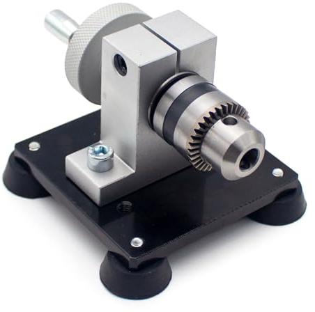 Toplionace Mini Portabrocas Manual SK30-A con Base - B12 1,5-10mm, Aleación de Aluminio, Soporte para Herramientas Rotativas de Escritorio