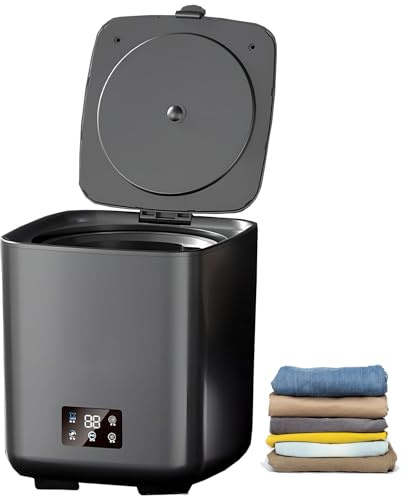 Tragbare Mini Waschmaschine - Vollautomatisch mit Abflussrohr, 4 Waschmodi für Babykleidung und Feinwäsche, LCD-Touch-Steuerung, leiser Betrieb