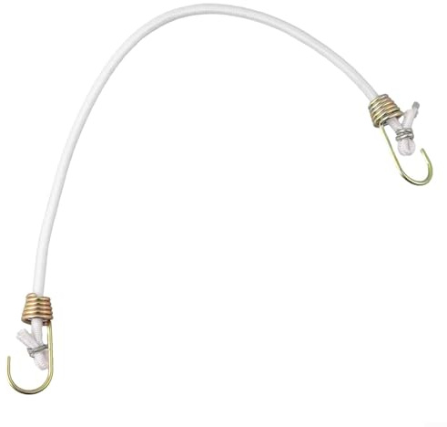 Confezione da 20 corde elastiche in lattice, resistenti, con ganci, corda elastica per bagagli, campeggio e scopi di fissaggio (10 pezzi, bianco)