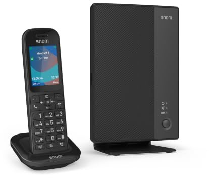 Snom M253 DECT-Mobilteil, 2,4 Farbdisplay, SIP, Schwarz, 00004741 | HD-Audio Schnurlostelefon für M250-System, SRTP/TLS-Verschlüsselung, Home Office & KMU, IP-Telefonie, 3 Jahre Garantie