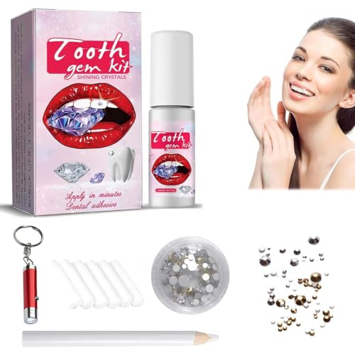 Tomedeks strass dentaire ensemble Kit Strass Dentaire,Kit Dentaire Professionnel,Bijoux Gemmes pour Décoration de Dents De Ongles,Colle Dent