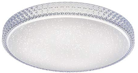 LED Deckenleuchte in Sternenhimmel-Optik, rund Ø60cm dimmbar CCT | Über Wandschalter dimmbar, Farbtemperatursteuerung, Warmweiß - Neutralweiß - Kaltweiß, Kristall-Optik