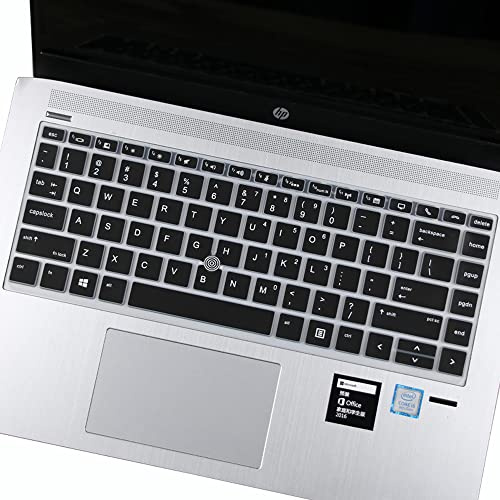 Silikon-Tastaturabdeckung für HP Elitebook 840 G5 & 840 G6, HP Elitebook 745 G5 & 745 G6 14 Zoll Notebook/HP ZBook 14U G5 14 Zoll Tastaturschutz Schutzhülle (mit Spitzung), Schwarz