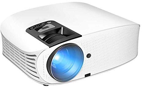 LIUXIUER Proiettore Portatile LED HD, Videoproiettore Home Theater Supporto 1080P HDMI VGA AV USB HD 3D Cinema Machine,Bianca