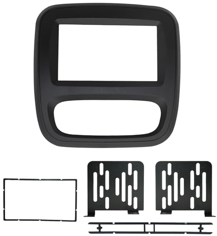 KAOLALI Double Din Fascia Car Radio DVD Panel Frame Compatible with Renault Trafic For Opel Vivaro 2015+ 2Din Audio Stereo Cover Dashboard Panel Kit