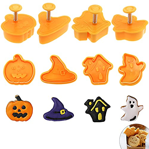 8-teiliges Halloween-Ausstechformen-Set, Halloween-Kekse, Antihaft-Kuchenformen, Halloween, lustiges Geschenk-Set mit Kürbis, Geist, Haus, Hexenhut, DIY-Halloween-Partyformen
