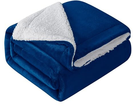 Mixibaby Hochwertige Wohndecken Kuscheldecken, extra Dicke warm Sofadecke/Couchdecke, Größe:150 cm x 200 cm, Farbe:Dunkelblau