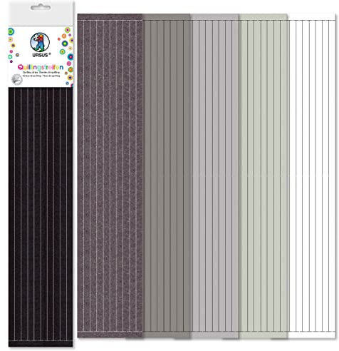 Ursus 57520008 - Quillingstreifen 180 Stück, 10 mm breit, Schwarz/Grau Töne, Papierstreifen aus Tonzeichenpapier in 6 verschiedenen Farben