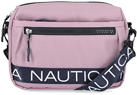 Nautica Women's Nylon Bean Bag Crossbody/Belt Bag With Adjustable Shoulder Strap, Lilac Rose, One Size