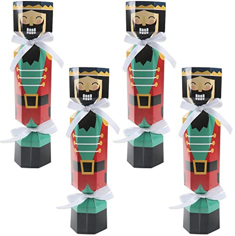 Big Dot of Happiness Christmas Nutcracker - No Snap Holiday Party Table Favors - DIY Cracker Boxes - Set of 12