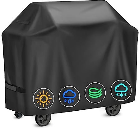 RISVOWO Housse Barbecue Exterieur, Barbecue Bâche de Protection BBQ Imperméable, 210D Oxford Protection BBQ à Gaz, Bache Barbecue Exterieur Rectangulaire(145x61x117cm)