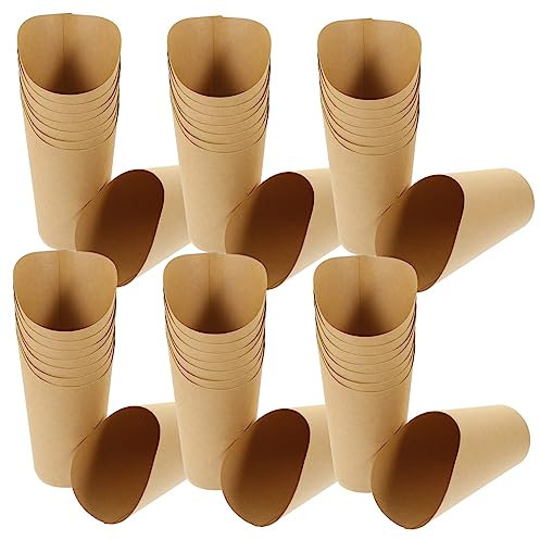 CIYODO 100pièces Gobelets Kraft Incliné Contenants Snack Papier Pour Frites Poulet Fried Food Accessoire Restaurant