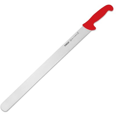 Pirge Butcher's Dönermesser 50 cm Rot - Aufschnittmesser - Schärfstes Döner Langmesser - Schneidemesser - Fleischmesser - BBQ Messer - Edelstahl Profi Küchenmesser - Ergonomisches Griffdesign