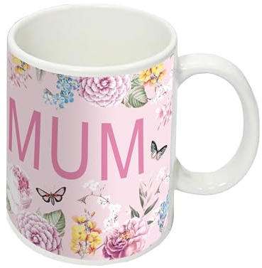 Design By Violet Pink Floral Mum Mug Mother's Day Love Coffee Cup Gift Present Tea Hot Drinks Birthday Occasion