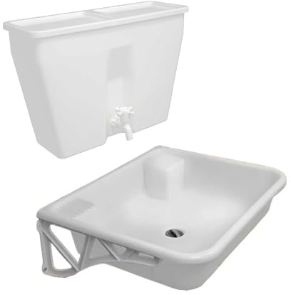 Varile 10L Handwaschstation Campingküche zum Aufhängen | kompakt, für Drinnen & Draußen, zerlegbar, Matschküche & Handwaschbecken Set