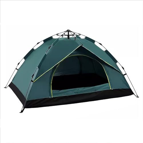 Zelt 4 Personen, Automatisches Pop Up Zelt, Tragbare Winddichte Biwakzelt, Wandern, Reisen, Automatisches Outdoor-Familien Zelte (Color : Dark Green, Size : Medium)