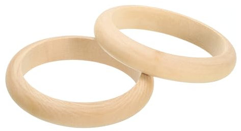 METALLIXITY 4 Stück Holzring (81mm/3,19 Zoll), Holzringe zum Basteln, Unvollendeter natürlicher runder Holzring handgefertigt - für DIY-Projekte, Schmuck, Handwerk und Wohnkultur
